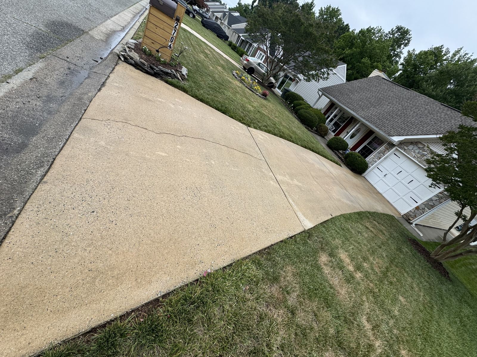 Clean driveway after pressure washing in Greensboro NC