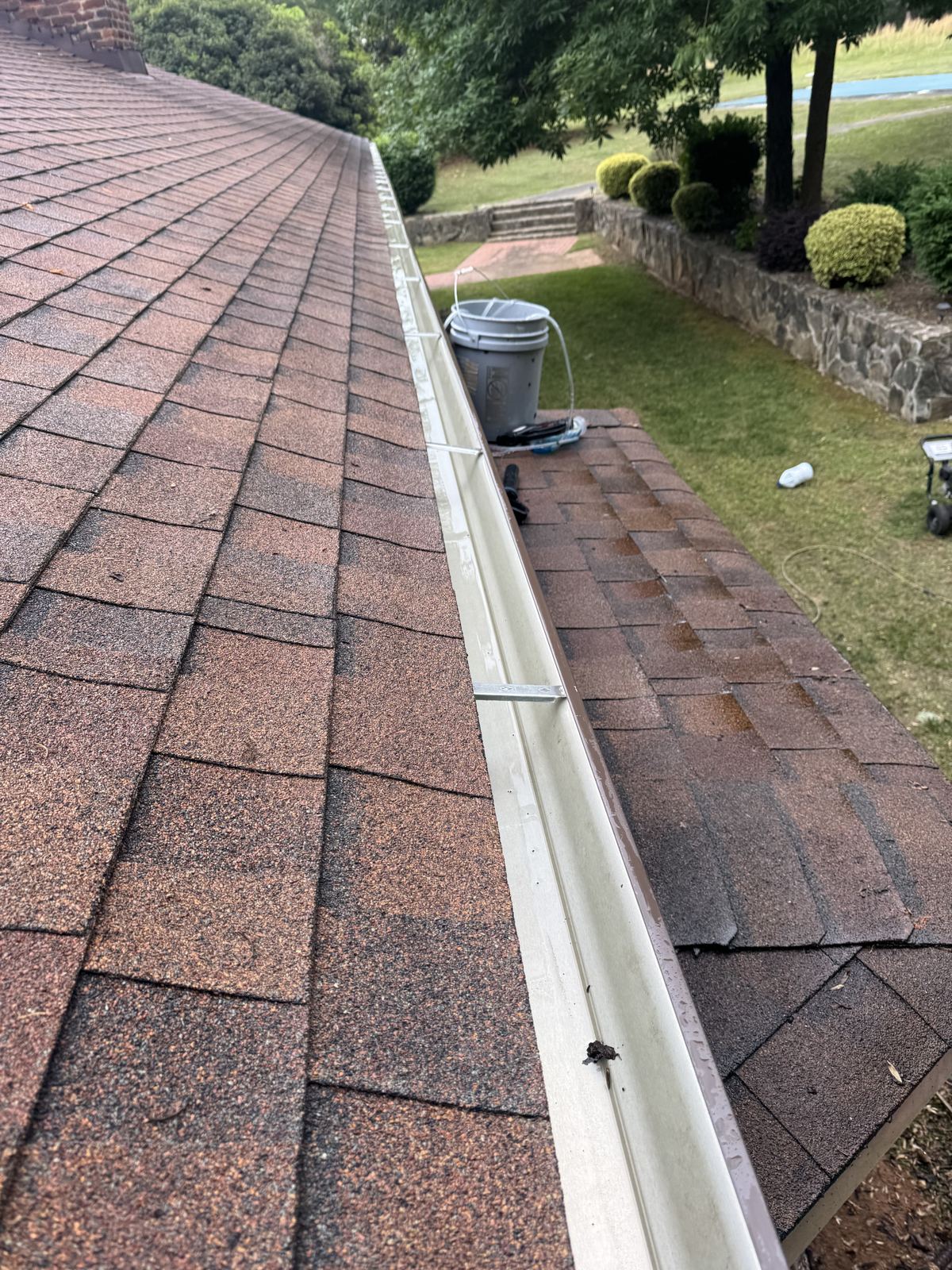 Clean gutter after debris removal in Greensboro NC